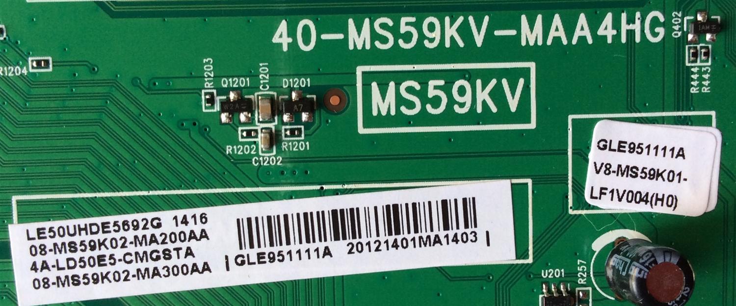 MAIN / TCL 08-MS59K02-MA200AA / 4A-LD50E5-CMGSTA / 4A-LD50E5-CMGSTA / 40-MS59KV-MAA4HG / MODELO LE50UHDE5692G	 - Imagen 2