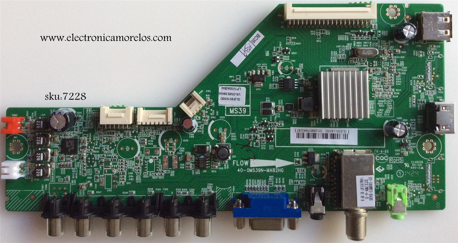 MAIN PARA TV TCL / NUMERO DE PARTE GLE951456D / 40-0MS39N-MAB2HG / V8-OMS39HM-LF1V004 / V8-OMS39HM-LF1V004(B4) / MODELO L40B2800