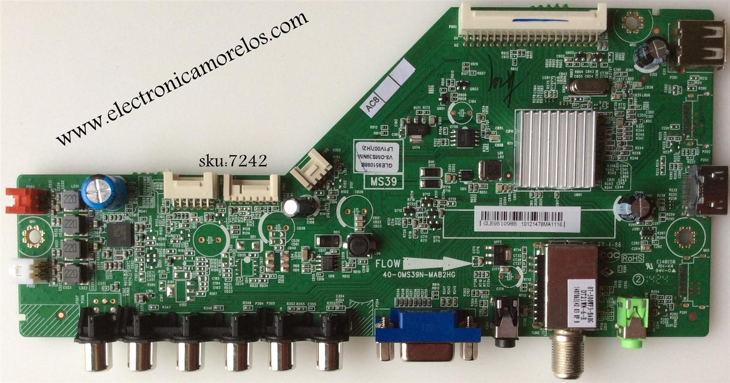 MAIN PARA TV TCL / NUMERO DE PARTE GLE951098B / 40-0MS39N-MAB2HG / MS39 / V8-OMS39NM-LF1V007 / V8-0MS39NM-LF1V007 / MODELO L40B3800