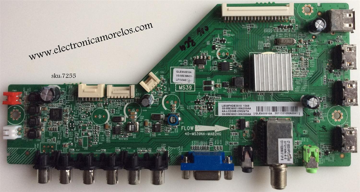MAIN / TCL 4A-LCD58E-CM2GTA / 08-MS39001-MA200AA / 08-MS39001-MA300AA / MODELO LE58FHDE3010	
