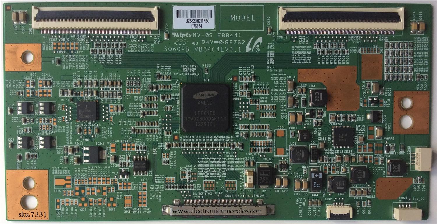T-CON / TCL LJ94-25820H / 25820H / SQ60PB_MB34C4LV0.1 / MODELO LE48FHDF3300ZTATDAA	