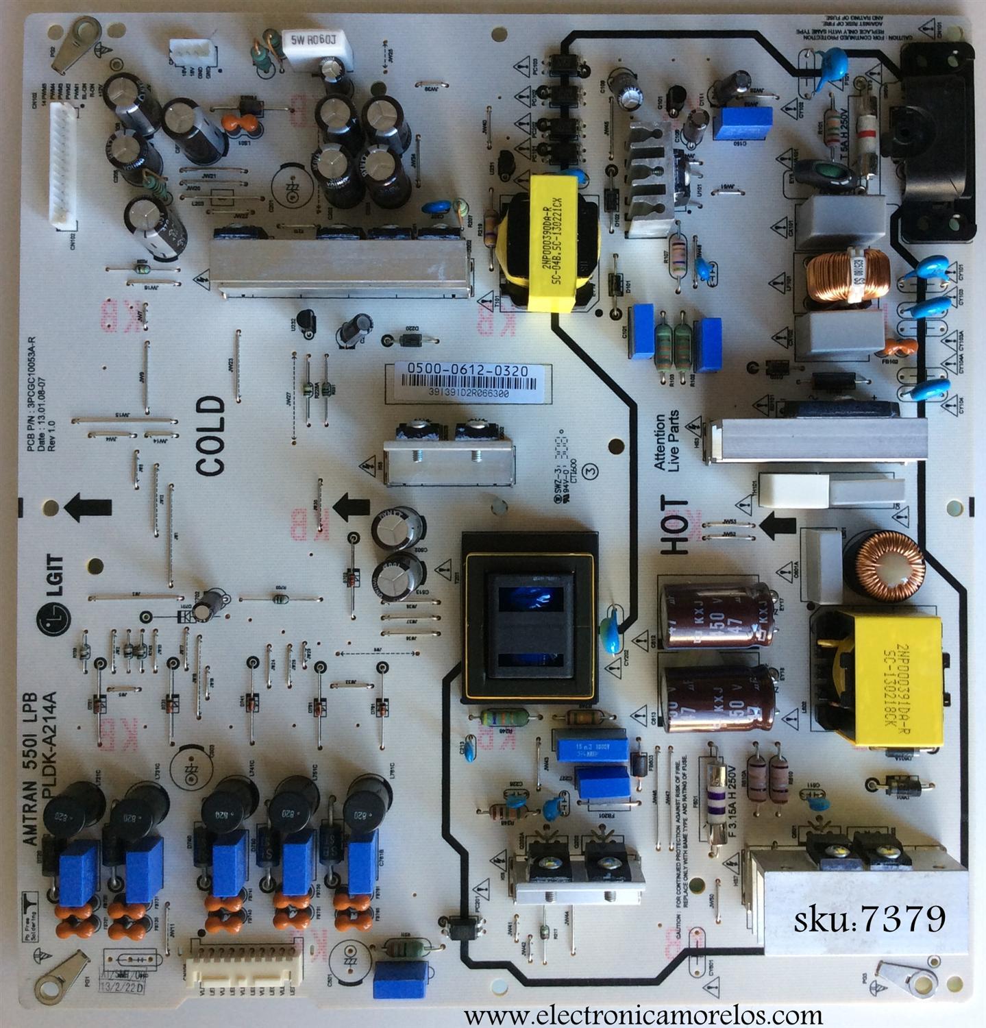 FUENTE DE PODER / VIZIO 0500-0612-0320 / PLDK-A214A / 050006120320 / 3PCGC10053A-R / 0500-0612-0320R / MODELOS E550I-A0 LATAOQAP / E550I-A0 LAQAOQAP / E550I-A0 LAQKOQBP / E550I-A0E LATAOQDP / E550I-A0E LAQAOQDP