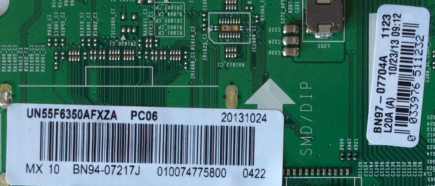 MAIN PARA TV SAMSUNG NUMERO DE PARTE BN94-07217J / BN41-01958B / BN97-07704A / PANEL CY-HF550CSLV5H / MODELOS UN55F6350 / UN55F6350AFXZA WH04 - Imagen 2