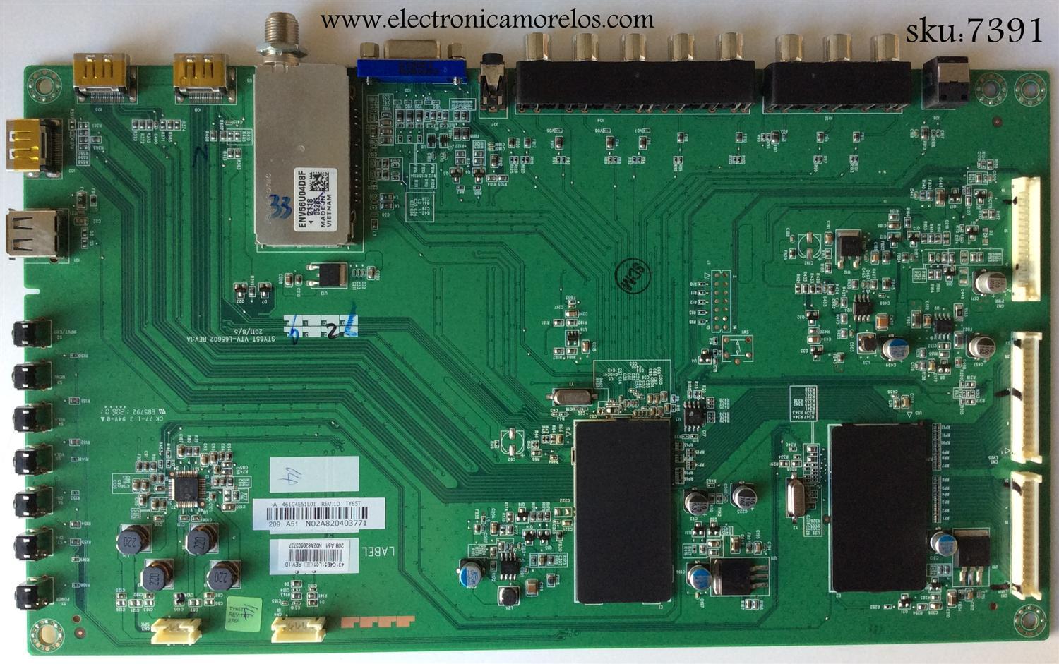 MAIN / TOSHIBA 75027257 / 431C4E51L01 / 461C4E51L01 / STY65T VTV-L65602 / TY65T / PANEL T645HW02 V.5 / MODELO 65HT2U