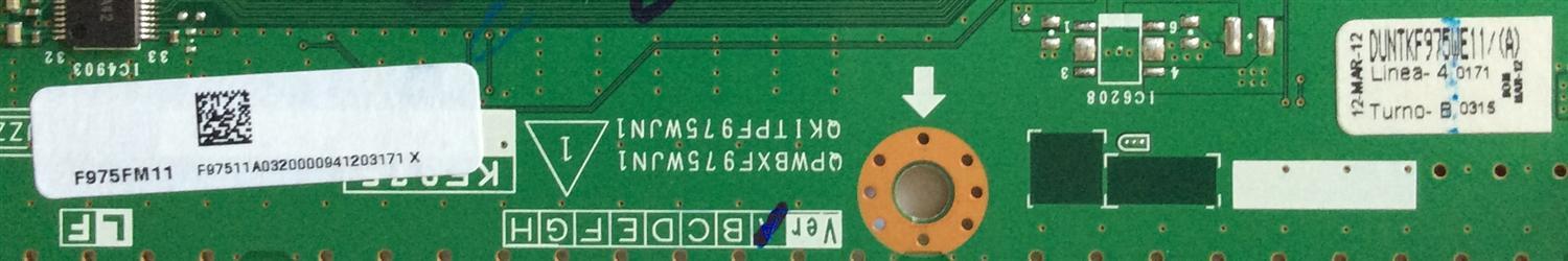 T-CON / SHARP DUNTKF975FM11 / KF975 / F975FM11 / DUNTKF975WE11 / XF975WJN3 / QKITPF975WJN1 / QPWBXF975WJN1 / MODELO LC-80LE633U	 - Imagen 2