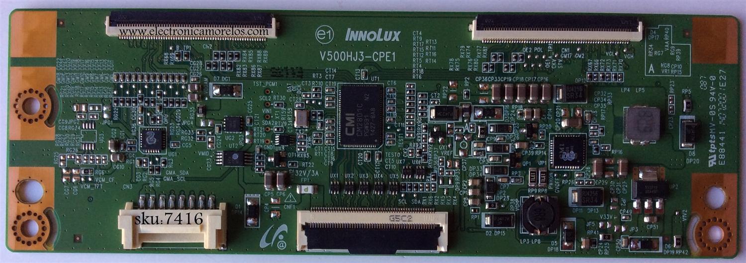 T-CON PARA TV SAMSUNG / NUMERO DE PARTE BN96-32745A / 32745A / V500HJ3-CPE1 / PANEL CY-HH058BGNV1H / MODELOS UN58J5190AFXZA IS01 / UN58H5202AFXZA IS01