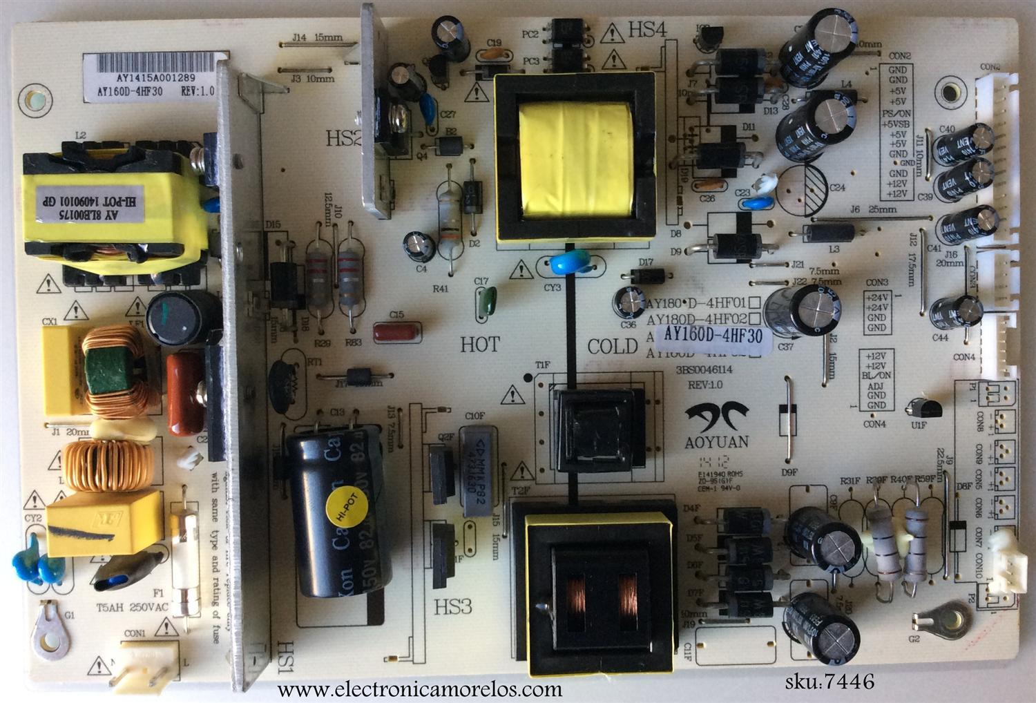 FUENTE DE PODER / SCEPTRE AY160D-4HF30 / 3BS0046114 REV:1.0 / MODELO X505BV-FMQR8CAAV93BA	