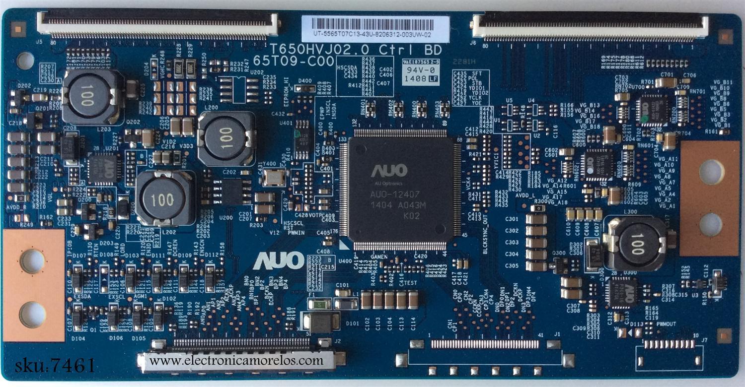 T-CON / JVC 55.65T07.C13 / 5565T07C13 / T650HVJ02.0 / 65T09-C00 / MODELO EM65FTR	