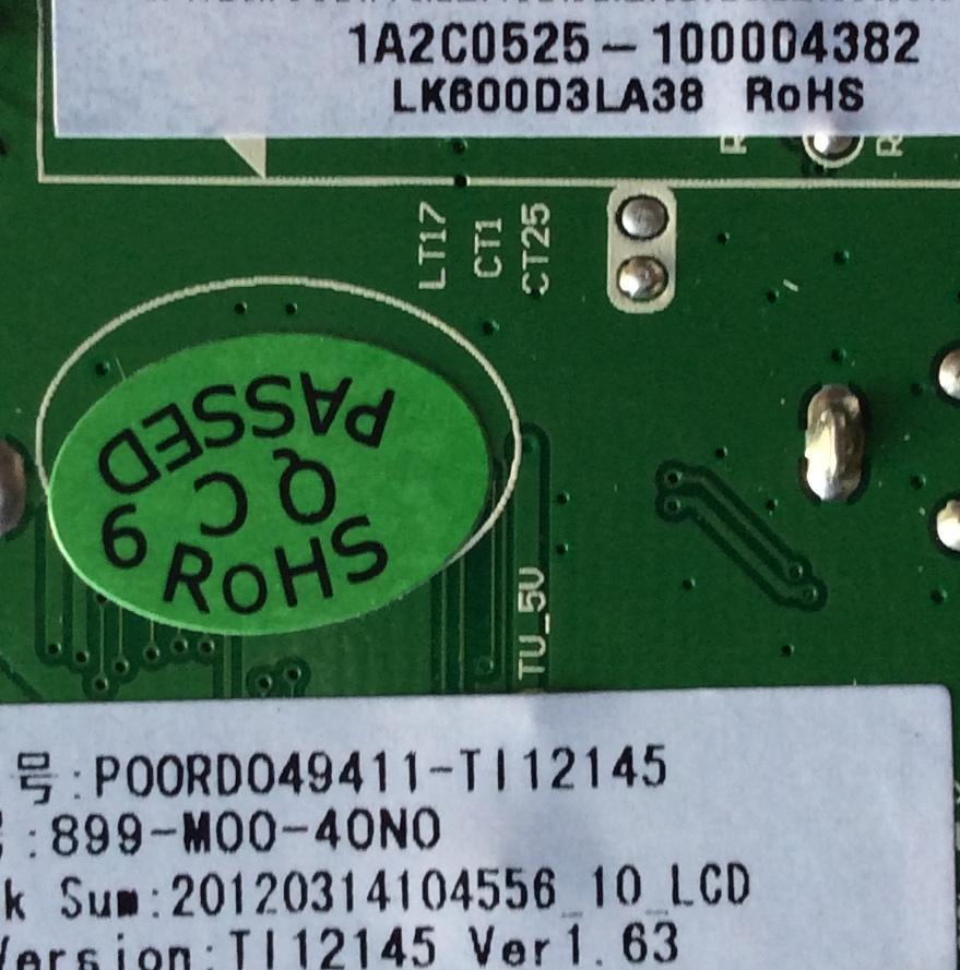 MAIN / SHARP 1A2C0525 / 899-M00-40N0 / T.RSC8.10A 11153 / MODELO LC-60E69U	 - Imagen 2
