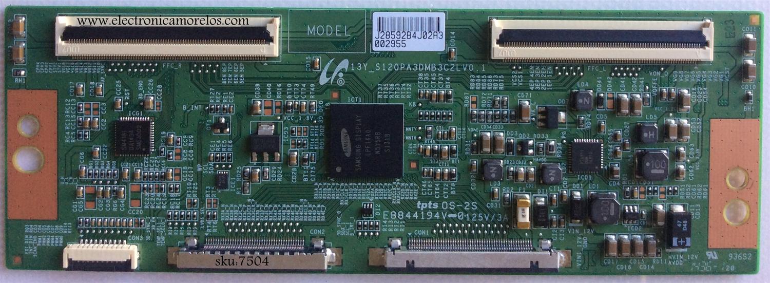 T-CON RCA: LJ94-28592B / 13Y_S120PA3DMB3C2LV0.1 / 28592B / MODELO LED55C55R120Q / LRK55G55R120Q	