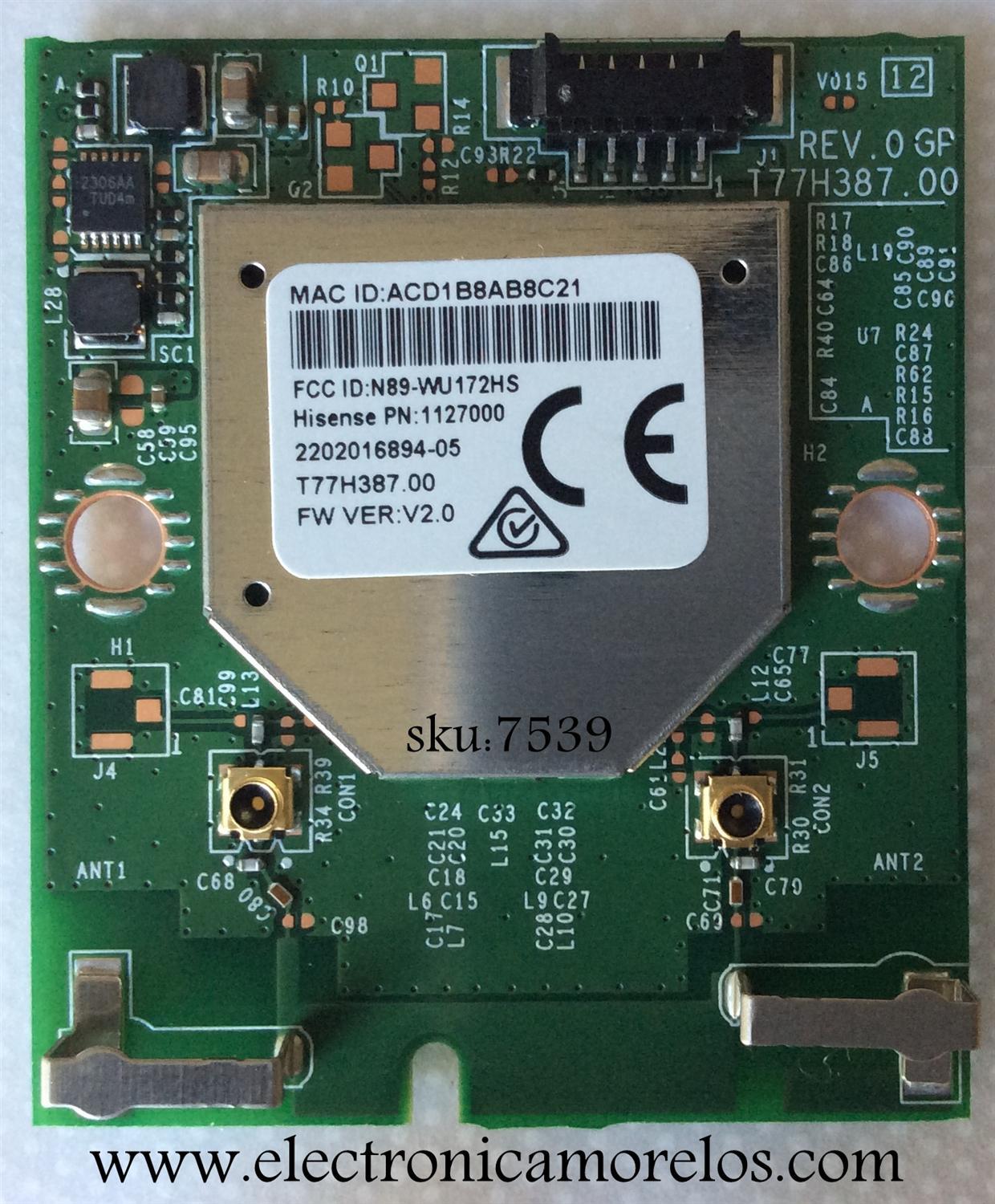 MODULO WI-FI / 1127000 / 2202016894-05 / T77H387.00 / MODELO 50H5GB	