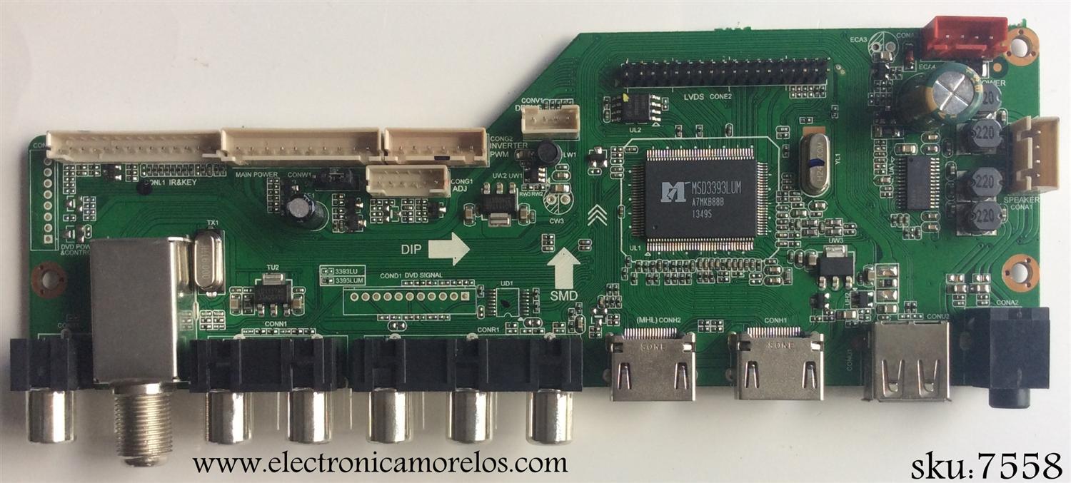 MAIN / RCA 50RE01M3393LNA5-B1 / 20131222154251 / LD.M3393.B / 20131222154251 12V a1 / 3393B1353 / PANEL V500HJ1-PE8 / MODELO LED50B45RQ / CHECAR LOS CONECTORES A DETALLE