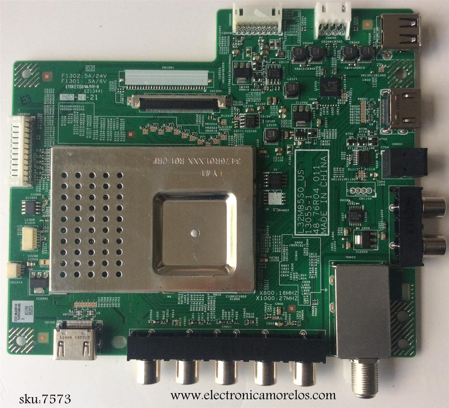 MAIN PARA TV VIZIO / NUMERO DE PARTE 55.76R01.A01 / 5576R01A01 / 48.76R04.011 / 5576R01A01G / L32M85S0_US / 13055-1 / MODELOS E480-B2 LWZQPOCQ / E480-B2 LWJQPOCQ / E480-B2 LWJQPOHQ / E480-B2 LWZQPOHQ