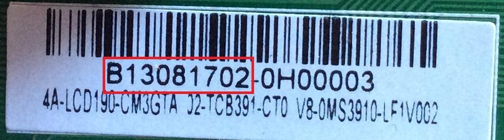 MAIN PARA TV TCL / NUMERO DE PARTE V8-0MS3910-LF1V002 / T.MS3391.73 / 02-TCB391-CT0 / B13081702 / 2LCD190-CM3GTA / B1308170  - Imagen 2