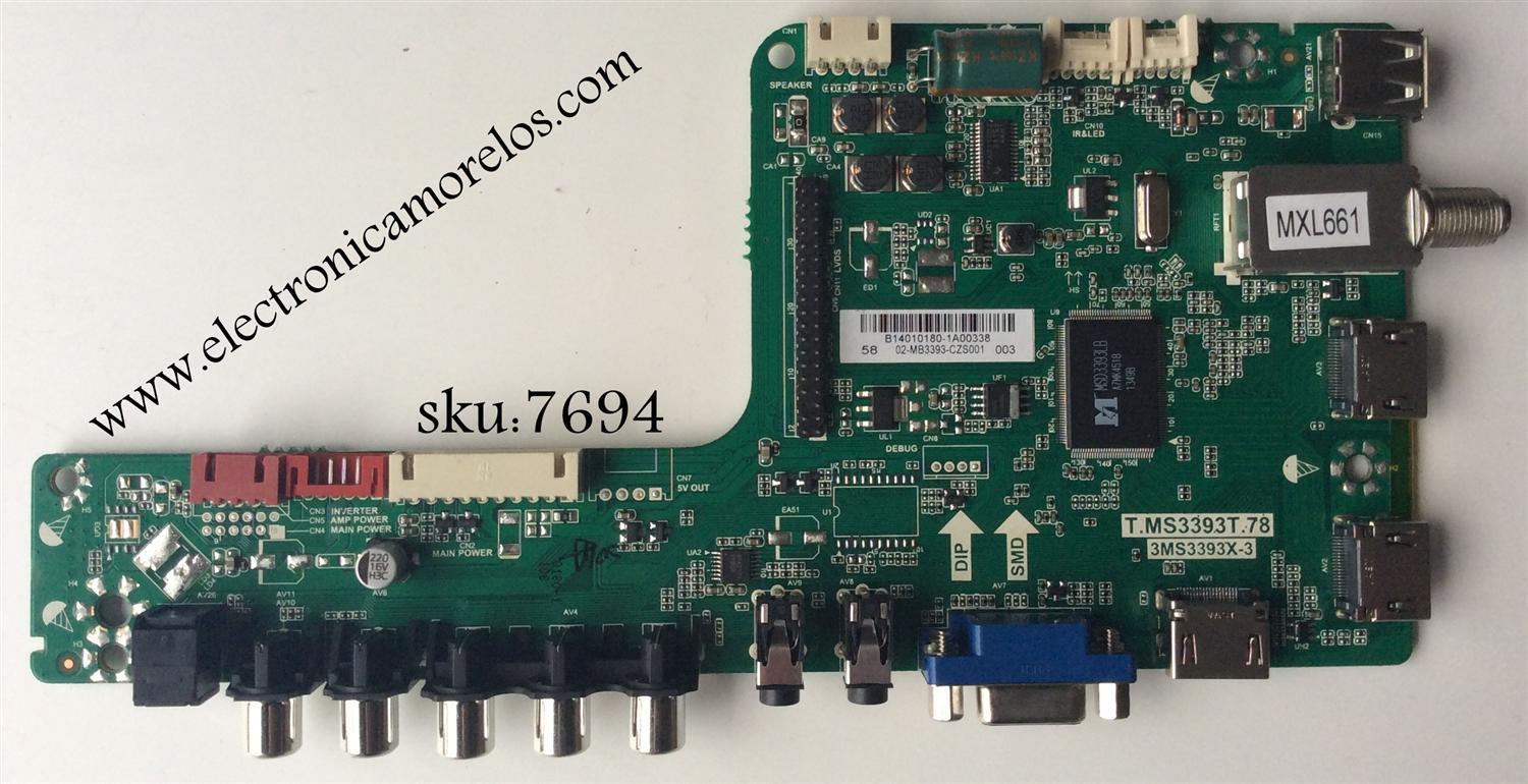 MAIN / SANYO B14010180 / T.MS3393T.78 / 3MS3393X-3 / MODELO DP58D34 P58D34-00	