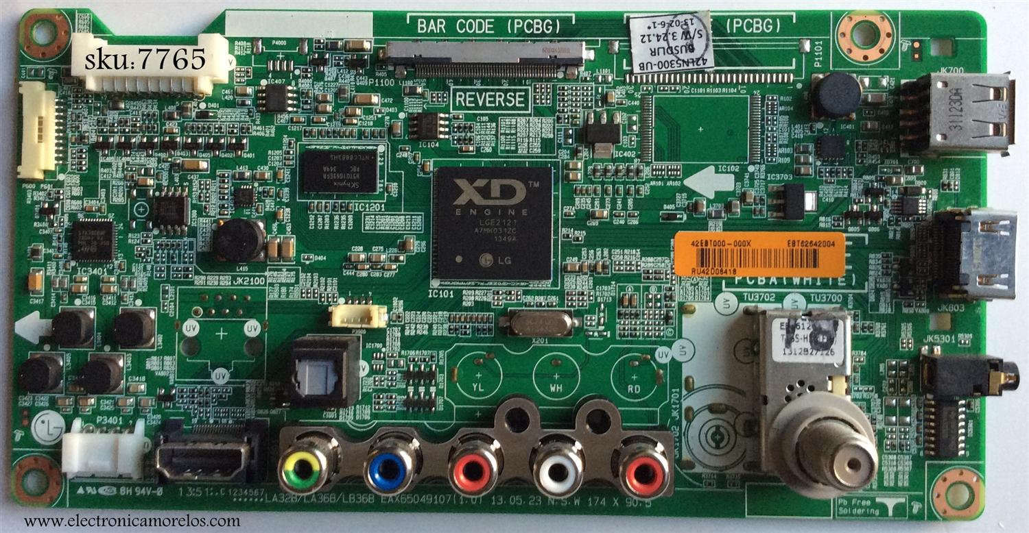 MAIN / LG EBT62642004 / EAX65049105(1.0) / PANEL`S T420HVN05.2 / T420HVN05.0 / SUSTITUTAS 62681710 / 62359794 / 62681712 / 62359778 / 62359756 / 62739402 / 62007604 / 62772501 / 62359776 / 62421331 / MODELOS 42LN5300-UB BUSDLJR / 42LN5300-UB AUSDLJR