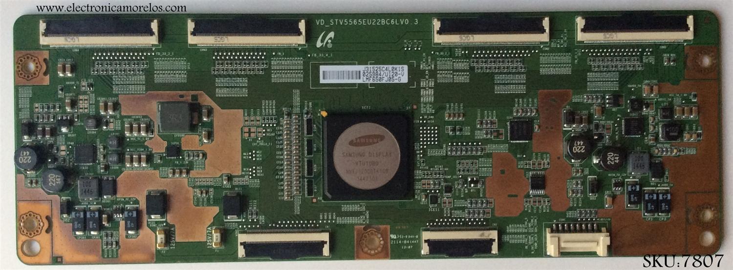 T-CON PARA TV SAMSUNG / NUMERO DE PARTE 31525C / BN96-34324A / LJ94-31525C / VD_STV5565EU22BC6LV0.3 / SUSTITUTAS BN96-30714A / LJ94-30168G / BN96-30712A / LJ94-30167G / PANEL CY-VH065FGLV2H / MODELOS UN65HU870 / UN65HU9 / UN65HU7250 / UN65HU7200FXZA UH02
