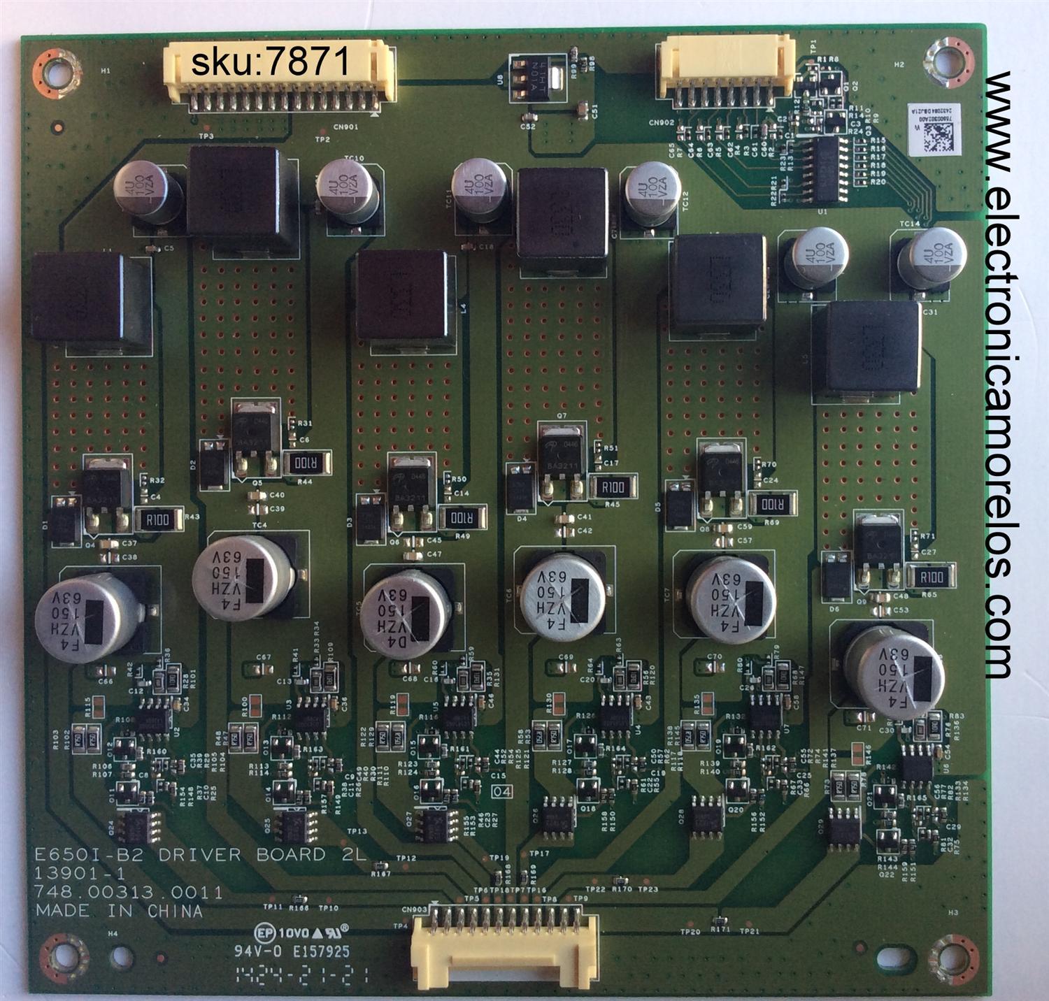 LED DRIVER PARA TV VIZIO / NUMERO DE PARTE 755.00302.A002 / 75500302A00 / 13901-1 / 748.00313.0011 / PANEL T650HVN05.9 / MODELO E650I-B2 LWJARMAQ / D650I-B2 LWJARPAR / D650I-B2 LWJARPAQ