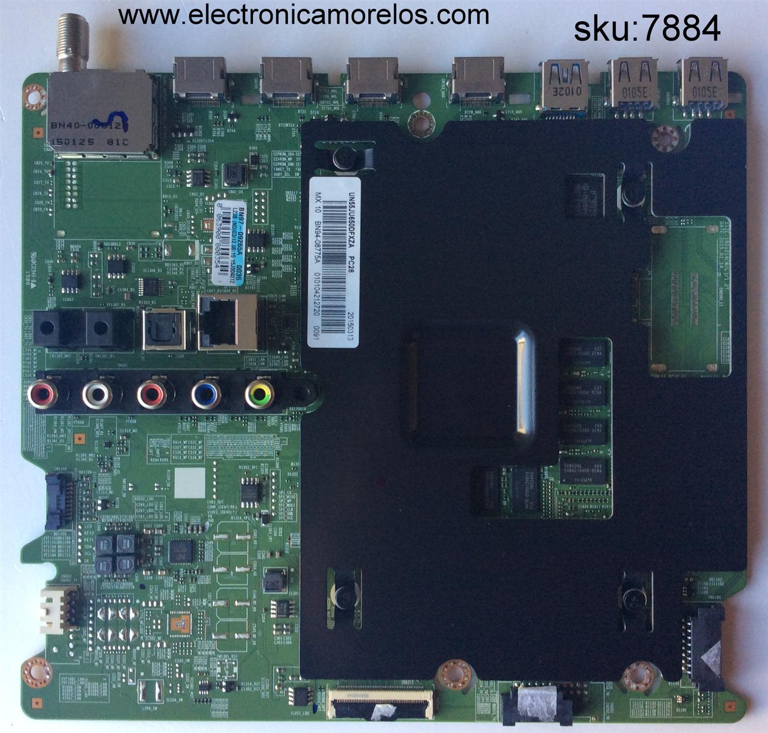 MAIN PARA TV SAMSUNG / NUMERO DE PARTE BN94-08775A / BN97-09265A / BN41-02344A / PARTES SUSTITUTAS BN94-09402E / BN94-10520F / BN97-10520F / BN94-09019T / BN94-09283Y / PANEL CY-GJ055HGLV1H / MODELOS UN55JU650 / UN55JU650DFXZA / UN55JU650DFXZA TH01