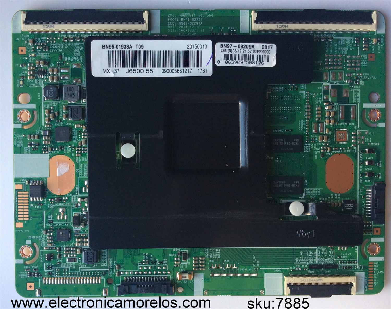 T-CON PARA TV SAMSUNG / NUMERO DE PARTE BN95-01938A / BN41-02297A / BN97-09209A / BN9501938A / PANEL'S CY-GJ055HGLV1H / CY-GJ055HGLVDH / MODELOS UN55JU / UN55JS / HG55ND690 / UA55JU6470 / UE55JU6400 / MAS MODELOS EN DESCRIPCIÓN
