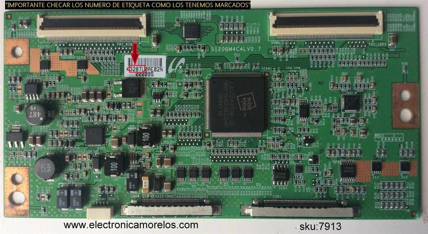 T-CON / PHILIPS LJ94-03287L / S120BM4C4LV0.7 / 3287L / MODELO 46PFL3705D/F7
