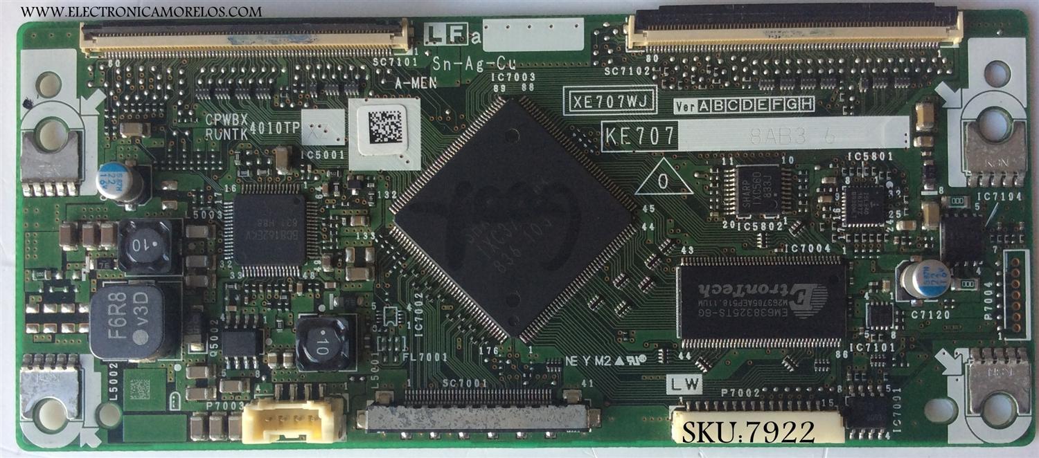 T-CON / SHARP RUNTK4010TPXZ / KE707 / XE707WJ / MODELO LC-52SB55U	