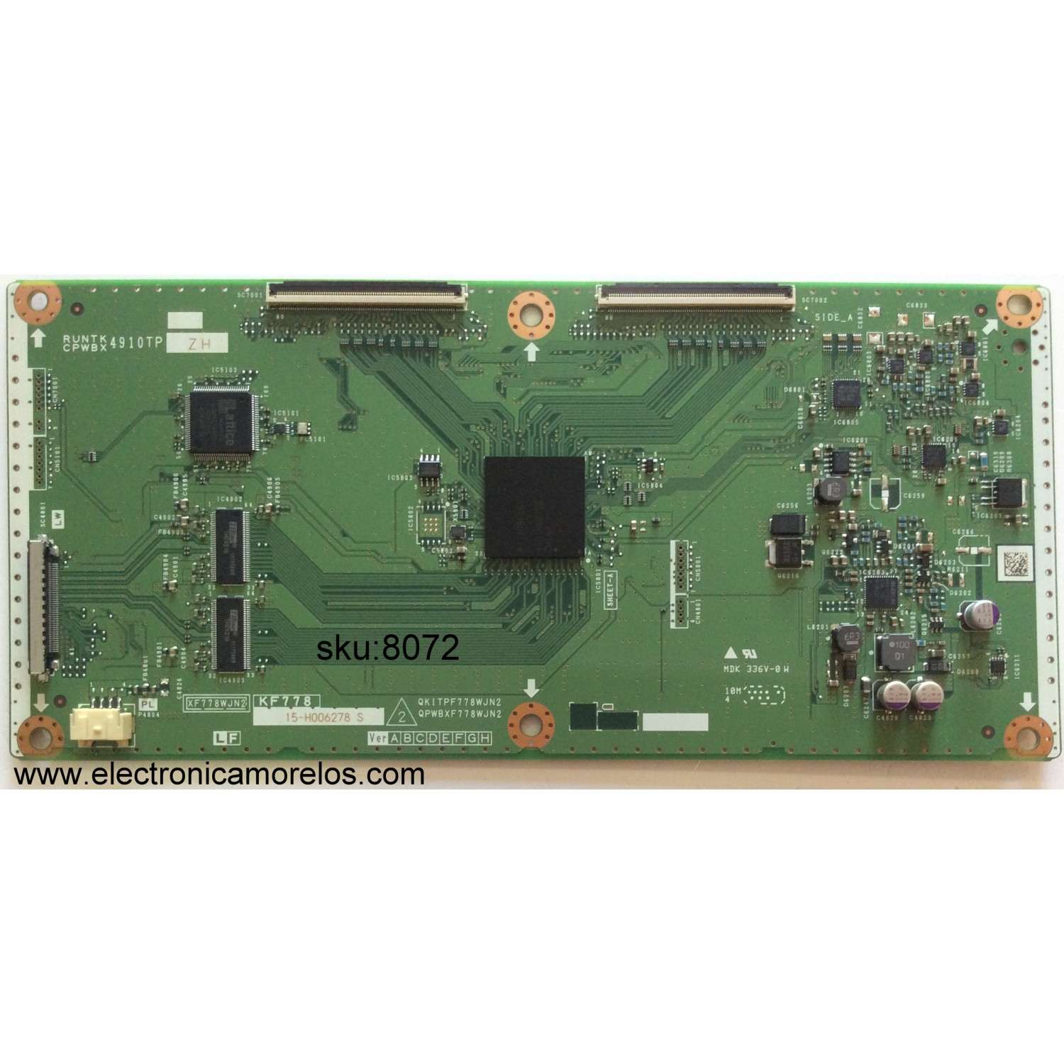 T-CON / SHARP RUNTK4910TPZH / CPWBX4910TPZH / KF778 / XF778WJN2 / QKITPF778WJN2 / QPWBXF778WJN2 / MODELO LC-60LE830U	