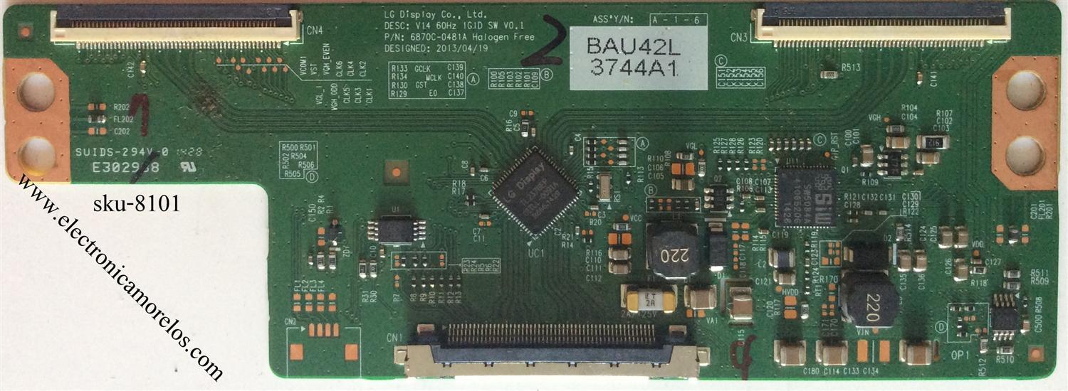 T-CON / LG 6871L-3744A / 6870C-0481A / 3744A / PANEL´S LC470DUE (FG)(A4) / LC470DUE (FG)(A3) / MODELOS / 47LY340C-UA AUSWLQR / 47LB5800-UG BUSWLQR / 47LB5800-UG BUSQLQR / 47LB5900-UV.BUSWLQR / 47LB5800-UG.AUSWLJR / 47LB6100-UG.BUSWLQR