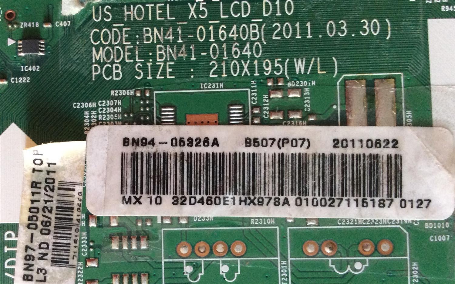 MAIN/ SAMSUNG BN94-05326A / BN41-01640B / BN97-05011R / MODELO LN32D460E1HXZX	 - Imagen 2