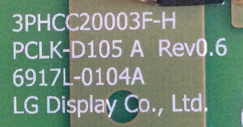 LED DRIVER / LG 6917L-0104A / 3PHCC020003F-H / PCLK-D105 A REV0.6 / MODELO JLE55SP4000	 - Imagen 2