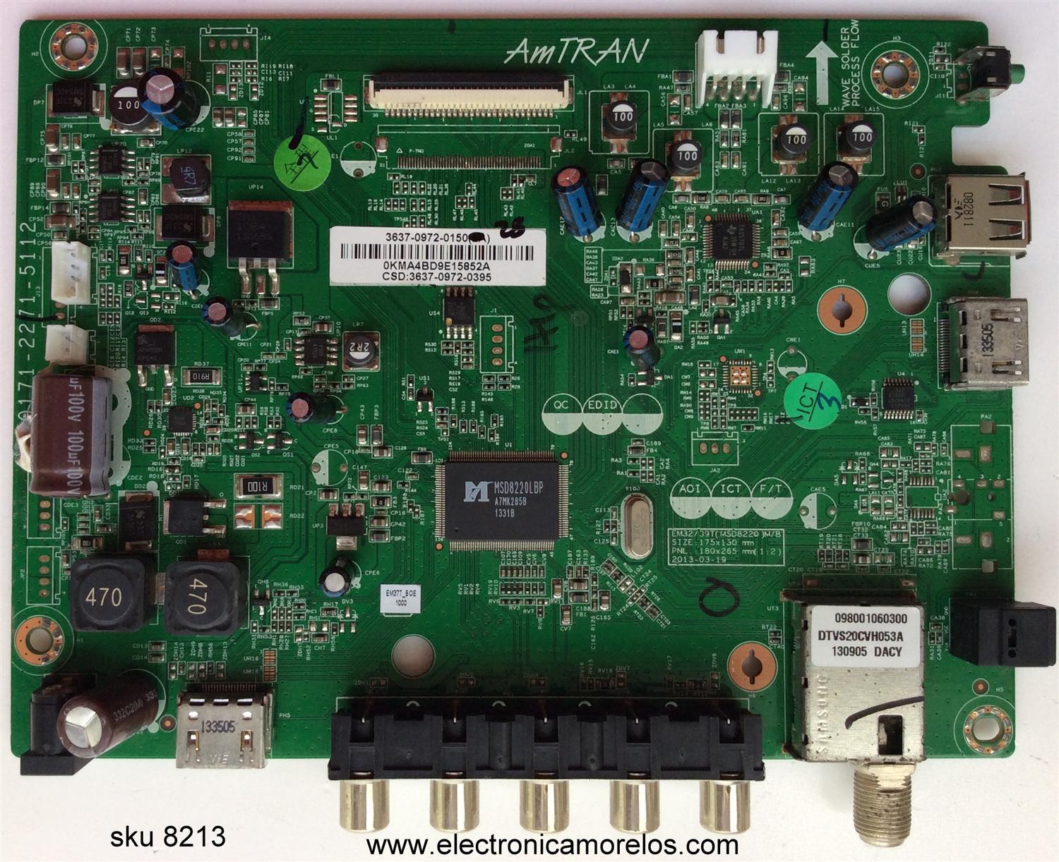 MAIN / JVC 3637-0972-0150 / 0171-2271-5112 / PANEL HV365WX2-200 / MODELO EM37T TB1DEC