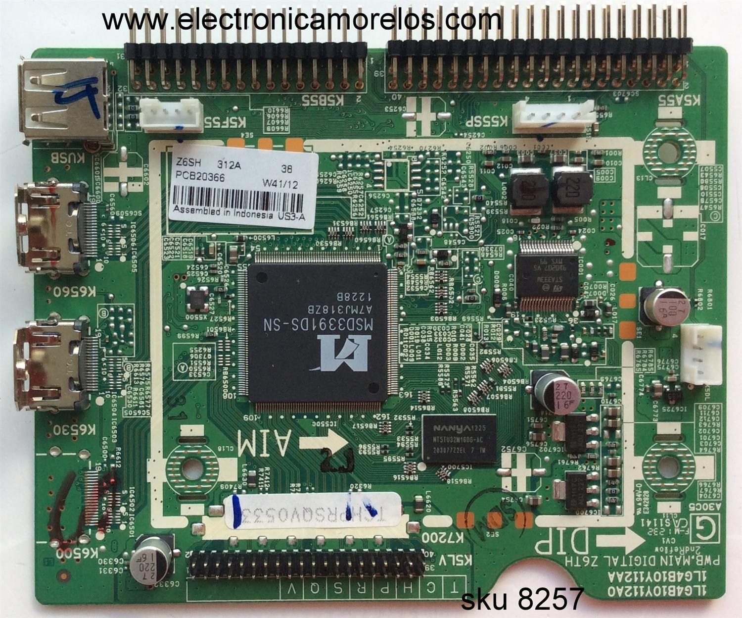MAIN DIGITAL / SANYO Z6SH / 1LG4B10Y112A0 Z6SH / 1LG4B10Y112AA / 1LG4B10Y112A0 / PANEL`S T320XVN02.0 / T390HVN01-0 / V390HJ1-LE1 REV.C1 / MODELOS DP32642 P32642-04 / DP39E63 P39E63-00 / DP39843 P39843-04 / DP39843 P39843-05 / DP39842 P39842-06