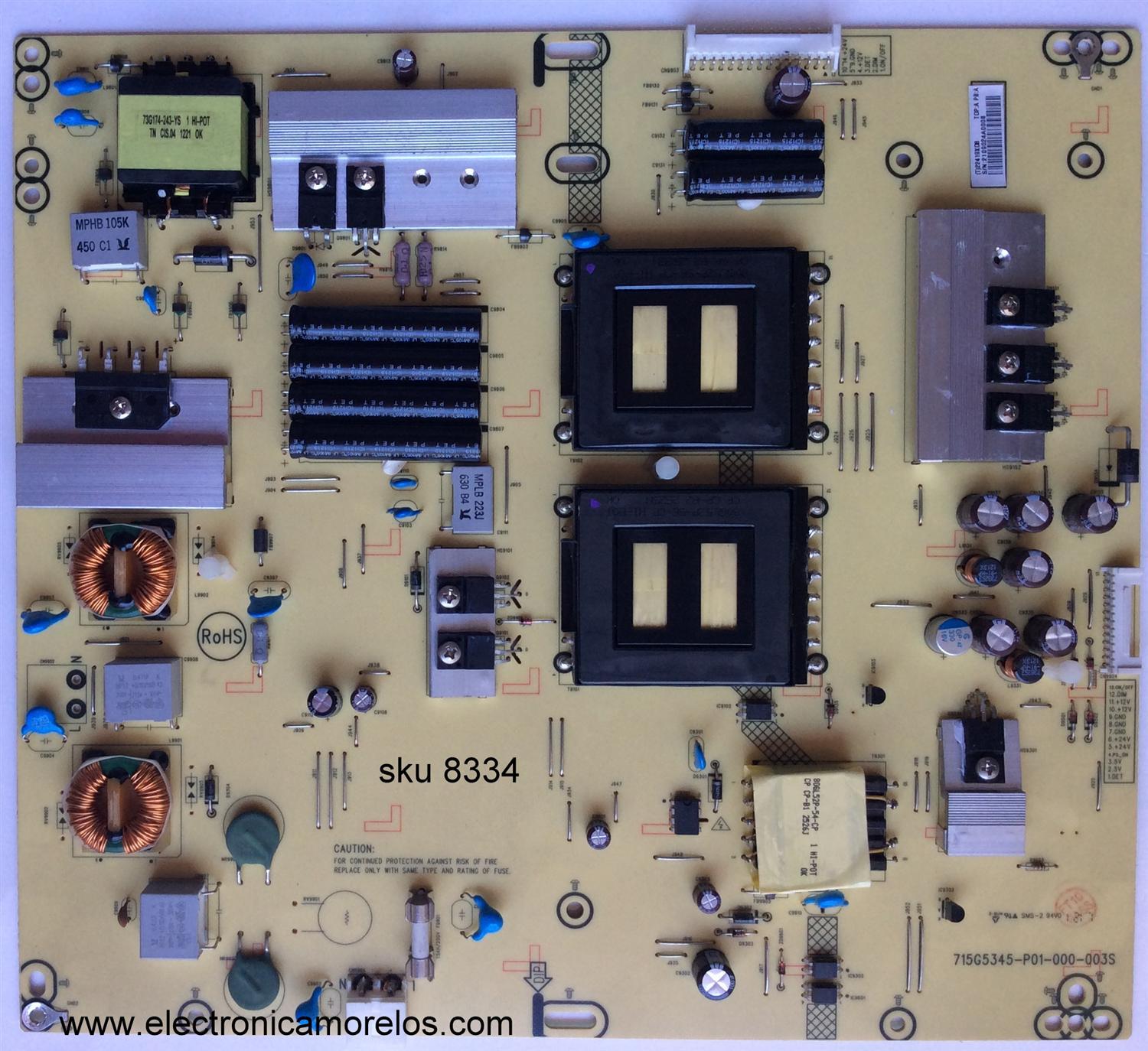 FUENTE DE PODER / VIZIO ADTV22419XD8 / 715G5345-P01-000-003S / 715G5345-P0G-000-0030 / 22419XD8 / PANEL LC470EUD (SE)(F4) / MODELOS M3D470KD / M3D470KD LTMPMKEN / M3D470KDE LTYPMKGN / M3D550KD / M420KD LTYPMGCN / M420KD LTMPMGCN