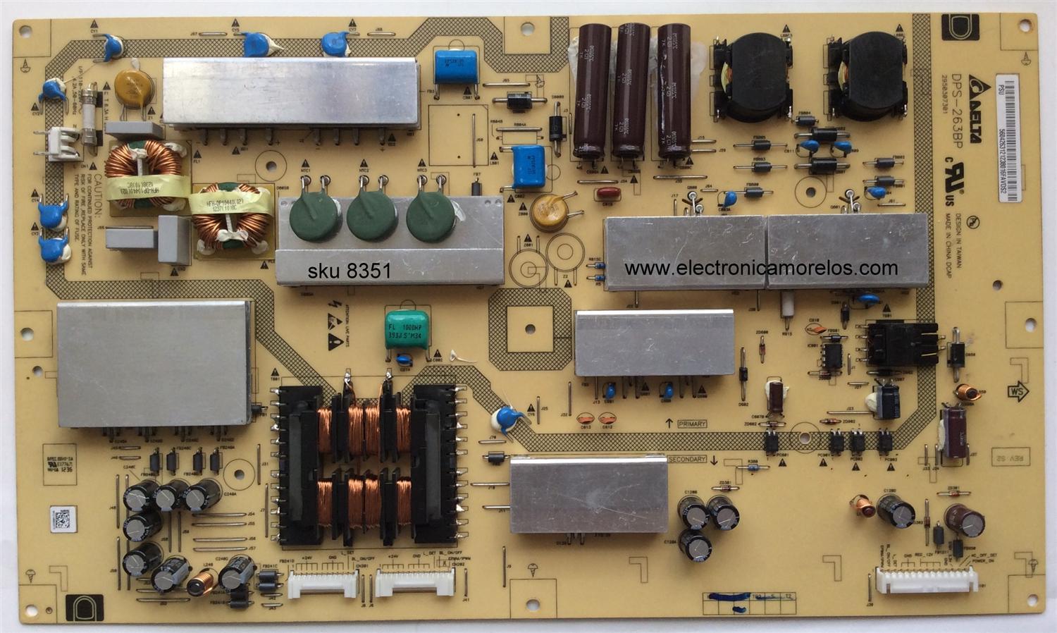 FUENTE DE PODER / VIZIO 56.04263.121 / 5604263121 / DPS-263BP / 2950307301 / MODELOS M650VSE / M650VSE LWJANAAN / M650VSE LWJANAAP