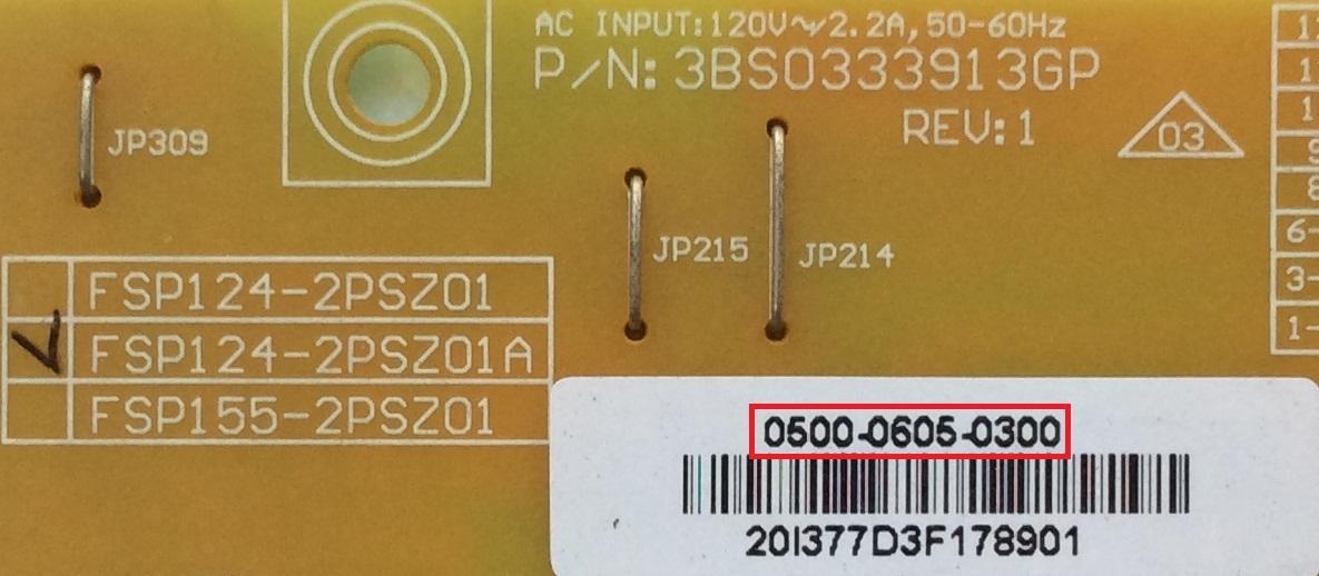 FUENTE DE PODER / VIZIO 0500-0605-0300 / 3BS0333913GP / FSP124-2PSZ01A / PANEL LC420DUG(JF)(R1) / MODELOS E420-A0 LAQKNREP / E420I-A0 LATKNRFP / E420I-A0 LAUKNRBN / 	E420I-A0 LAQKNRFP /  E420D-A0 LAQKNRAP / E420I-A0 LATKNRFQ - Imagen 2