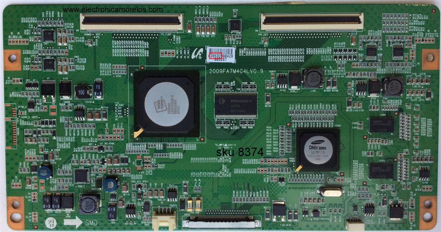 T-CON / SAMSUNG 2853D / LJ94-02853D / 2009FA7M4C4LV0.9 / PANEL LTF460HF08-A04 / MODELOS UN46B6000VFXZA / UN46B7100WFXZA / UN46B7000WFXZA SQ01 / NOTA IMPORTANTE: PARTES SUSTITUTAS EN DESCRIPCION