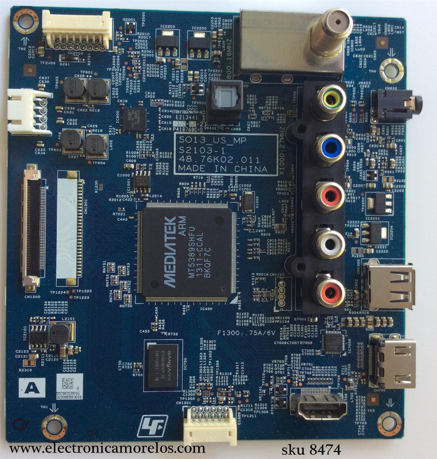 MAIN / SONY 1-895-467-11 / 5576K01001G / SO13_US_MP / S2103-1 / 48.76K02.011 / PANEL SO13_D50 / MODELO KDL-50R450A	
