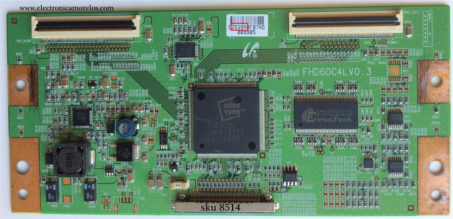 T-CON / SAMSUNG LJ94-02539A / 2539A / FHD60C4LV0.3 / MODELO LN46A540P2FXZA SS02	