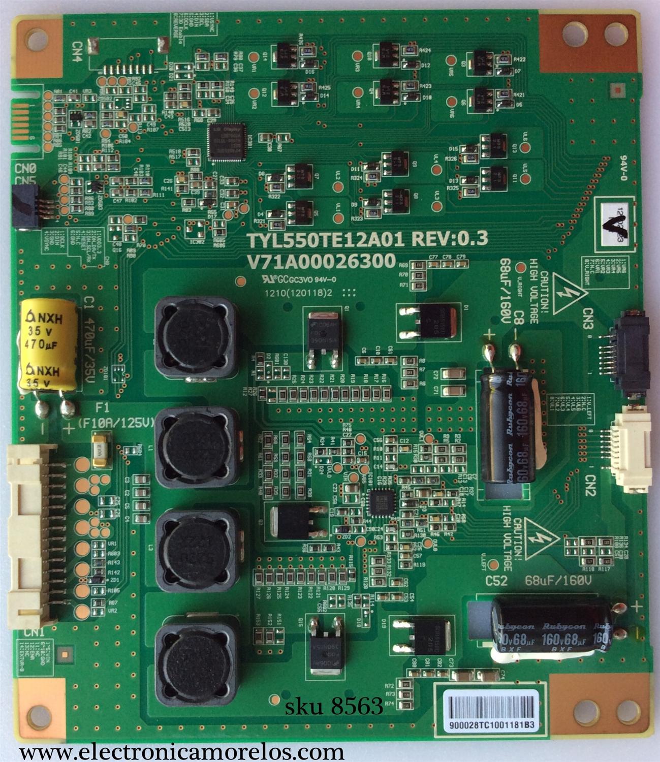 LED DRIVER / TOSHIBA TYL550TE12A01 REV:0.3 / V71A00026300 / MODELO 55L7200U	