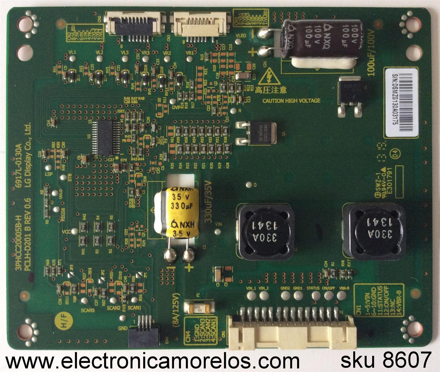 LED DRIVER / JVC 6917L-0130A / 130A / 3PHCC20005B-H / PCLH-D201 / MODELO SL47B-C	