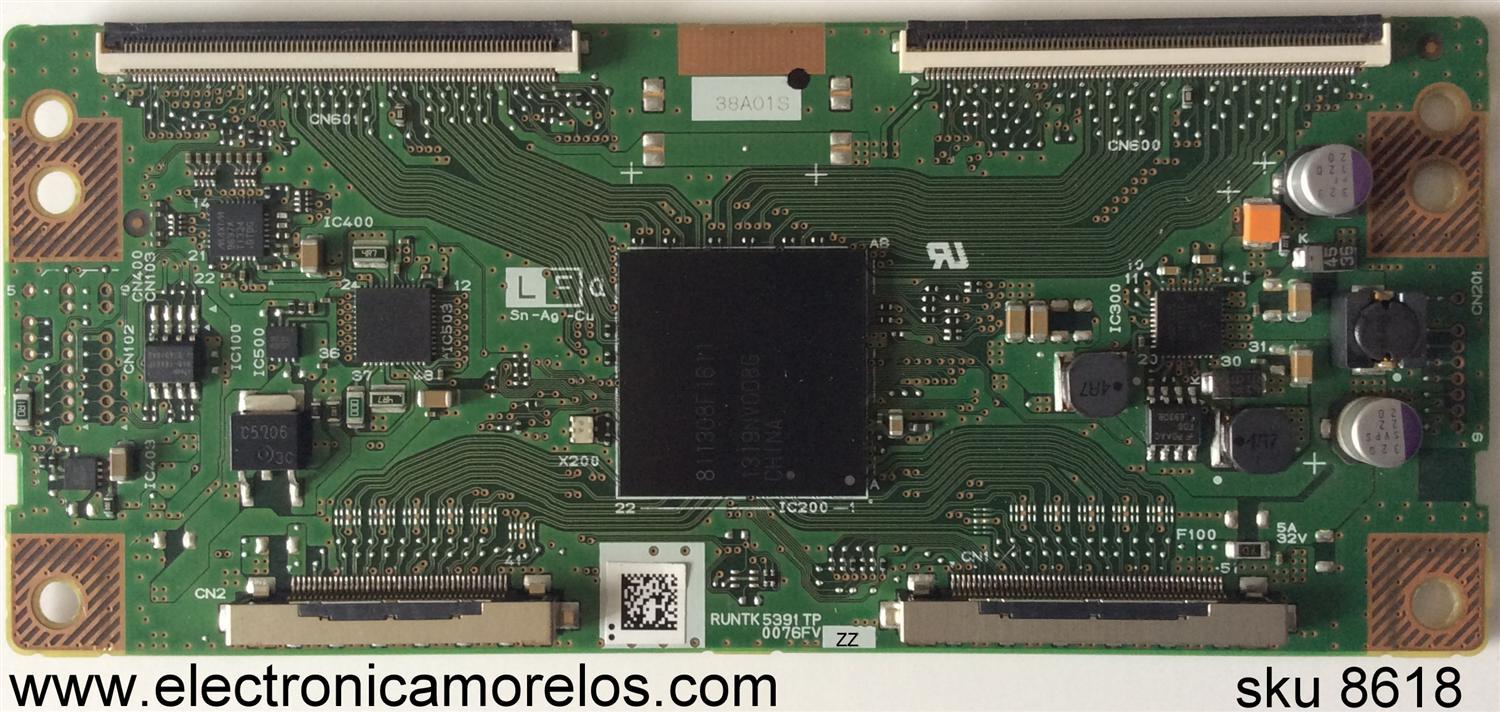 T-CON PARA TV VIZIO / NUMERO DE PARTE RUNTK5391TPZZ / RUNTK5391TP / RUNTK / 5391TPZZ / 0076FV / PANEL JE800D3LA8N / MODELOS M801D-A3 LFTROYDP / M801D-A3 LFTROYCQ / M801D-A3 LFTROYAP / M801D-A3R LFTROYDP