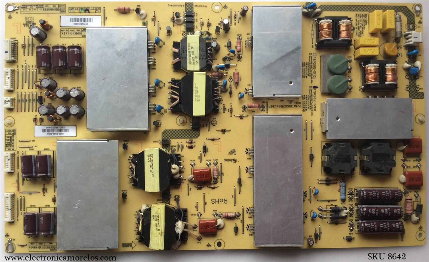 FUENTE DE PODER / VIZIO 0500-0505-0860 / FSP262-5M01 / 050005050860 / 3BS0259613GP / PANEL LC470DUS (SC)(M3) / MODELO XVT3D474SV