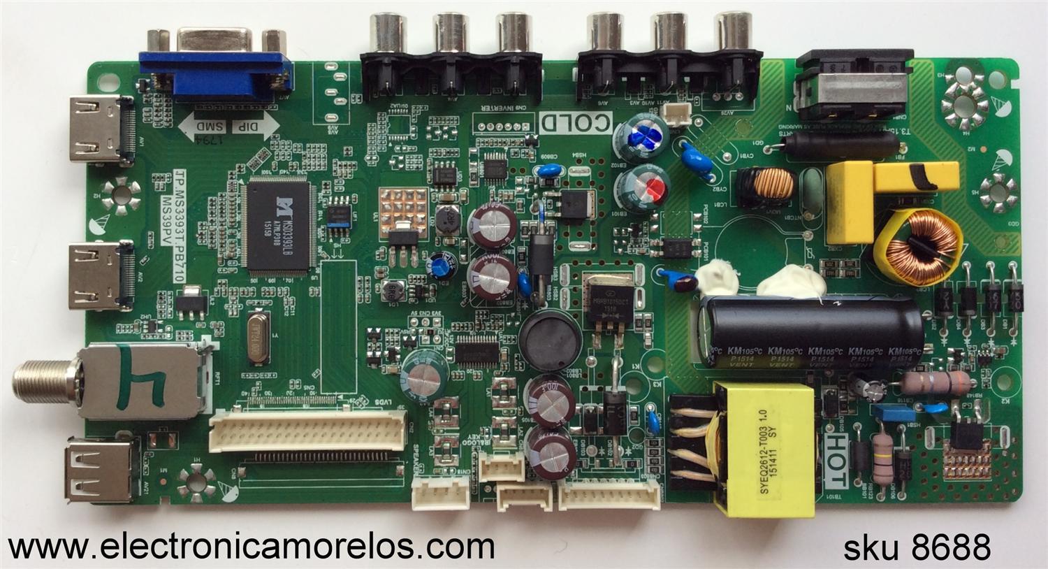 MAIN / FUENTE / (COMBO) SANYO L15061794 / GFF1200500 / T8-32LATL-WA3 / 02-SHY39V-CHLA05 / V8-MS39PVL-LF1V090 / MODELO 32''	