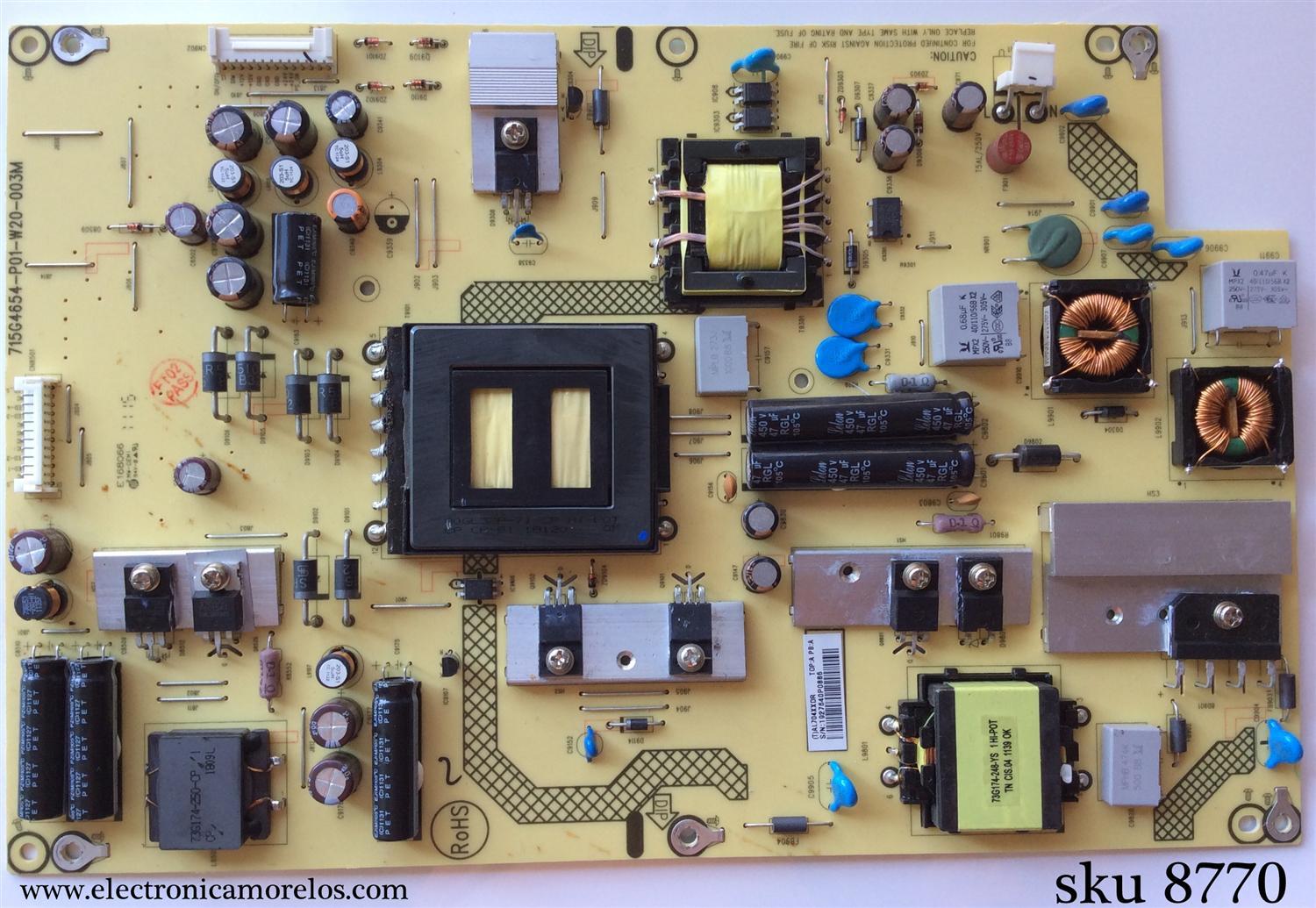 FUENTE DE PODER / VIZIO ADTVAL704XXDR / AL704XXDR / 715G4654-P01-W20-003M / MODELO E320VT LTMAKKBM	