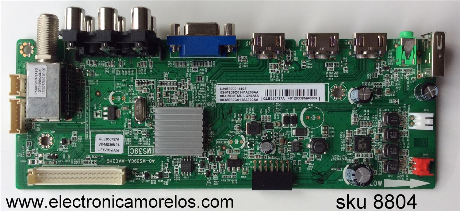 MAIN PARA TV  TCL 08-CM39TML-LC242AA / 08-MS39C01-MA200AA / V8-MS39N01-LF1V062 / 08-MS39C01-MA300AA / GLE950787A / 40-MS39CA-MAC2HG / MODELO L39E3000