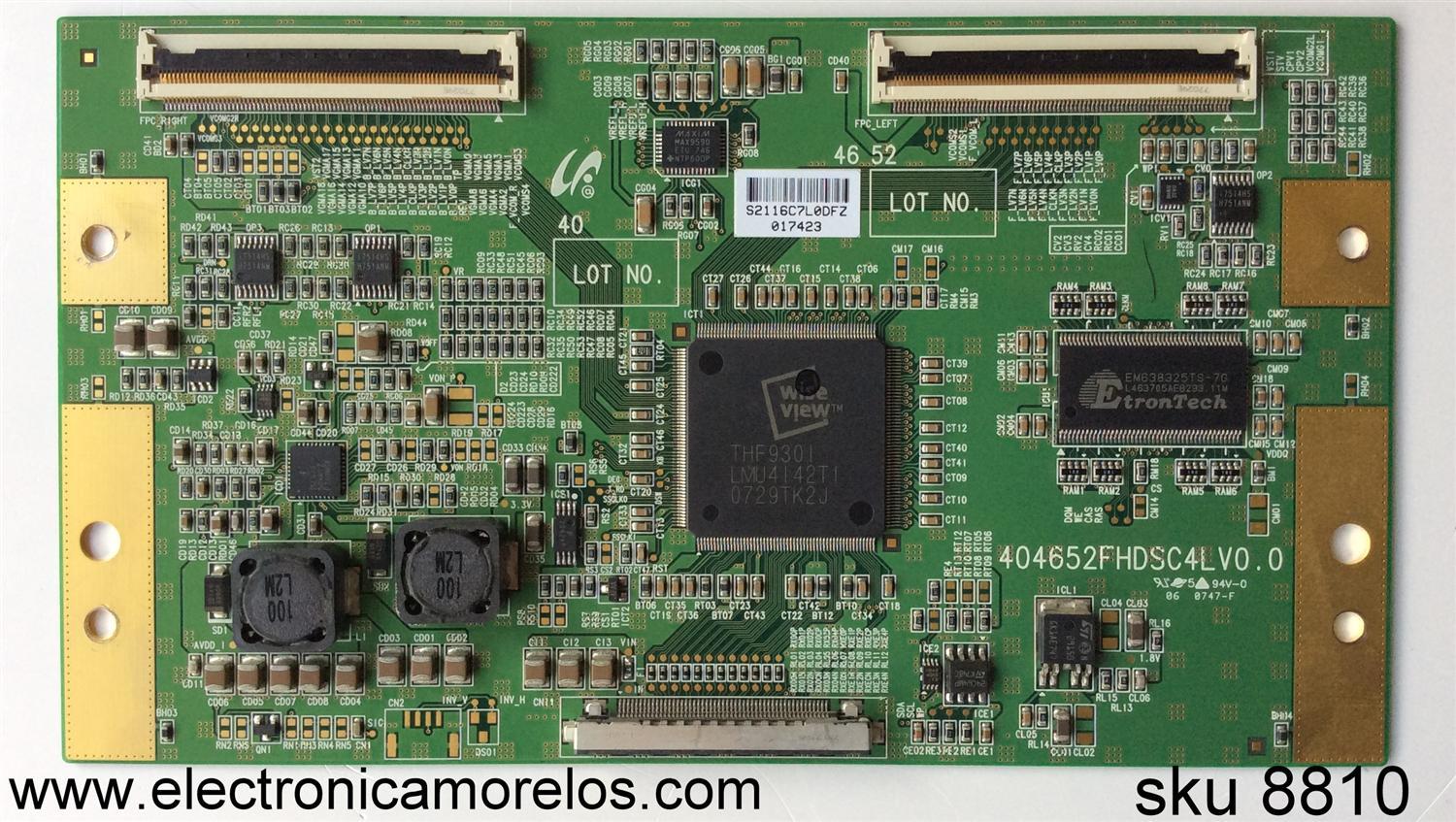 T-CON / SAMSUNG BN81-01314A / 2116C / 404652FHDSC4LV0.0 / SUSTITUTAS LJ94-02342A/ LJ94-02165D/ LJ94-02165C/ LJ94-02155P/ LJ94-02155N/ LJ94-02155J/ LJ94-02155F/ LJ94-02155E/ LJ94-02134B/ LJ94-02110C/ BN81-01308A / PANEL LTA460HT-L04/ MODELO LNT4665FX/XAA