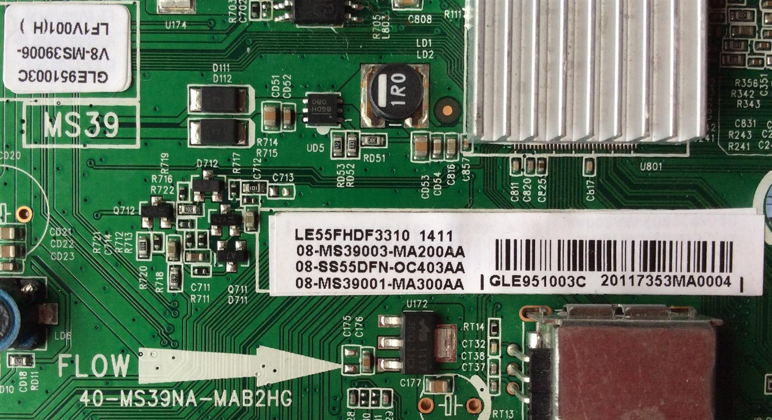 MAIN / TCL V8-MS39006-LF1V001 / GLE951003C / 08-MS39003-MA200AA / 08-SS55DFN-OC403AA / 08-MS39001-MA300AA / MODELO LE55FHDF3310	 - Imagen 2