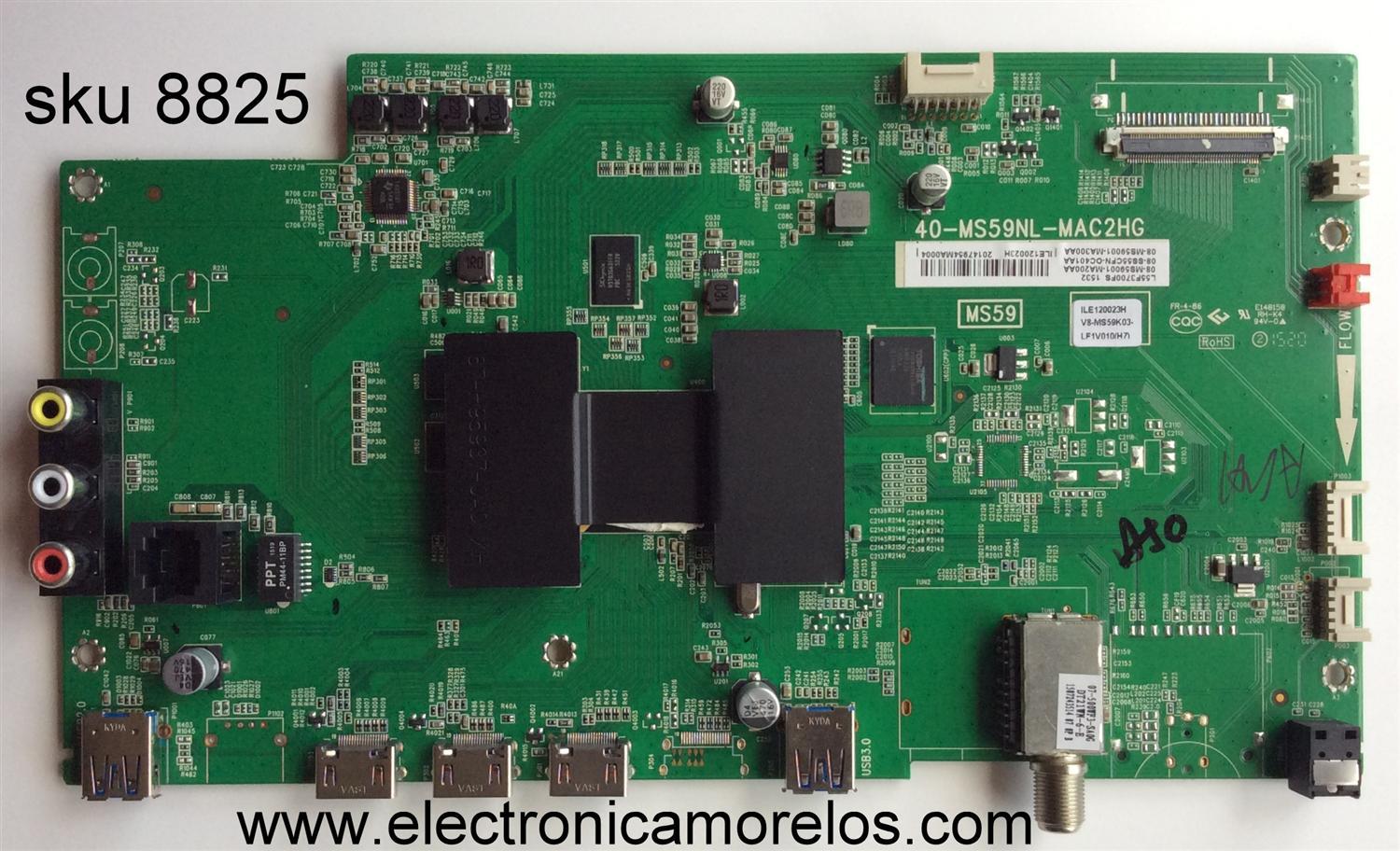 MAIN PARA TV TCL NUMERO DE PARTE 08-SS55CFN-OC401AA / 08-MS59001-MA200AA / 08-MS59001-MA300AA / 40-MS59NL-MAC2HG / MODELO L55F3700FS