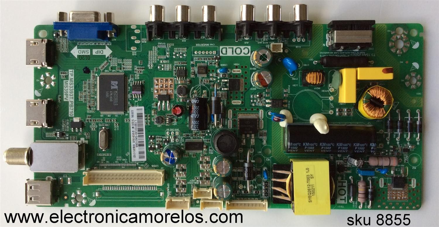 MAIN / FUENTE /(COMBO) / TCL L15010120 / GLE951994J / 02-SHY39V-CHLA03 / V8-WS39PVL-LF1V021 / TP.MS3393T.PB710 / MS39PV / T8-32LATL-MA1 / MODELO DE 32''	