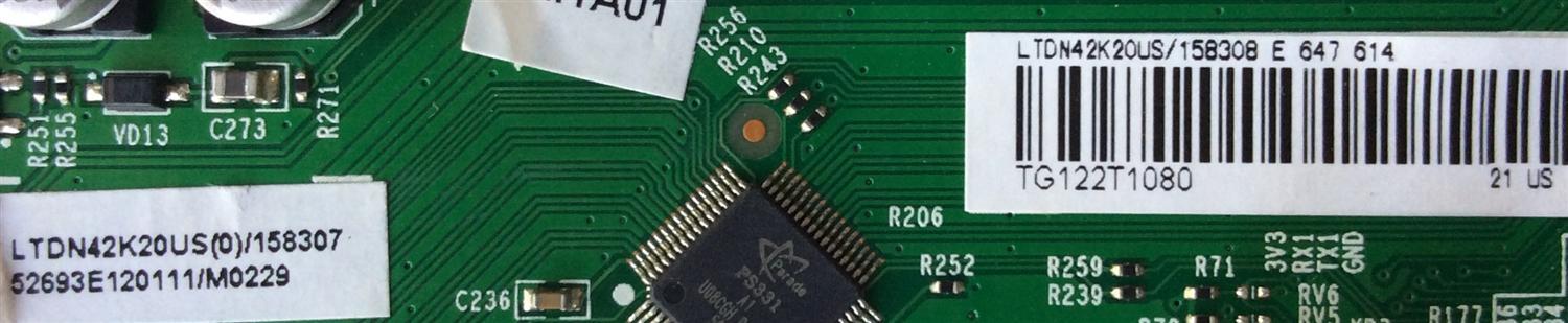 MAIN ORIGINAL PARA TV HISENSE / NUMERO DE PARTE 158308 / 158307 / RSAG7.820.4579/ROH / LTDN42K20USC0 / E120111 / LTDN42K20US / PANEL HE420FF-B57 / DISPLAY T420HW08.V9 / MODELO F42K20E / 42K26 - Imagen 2